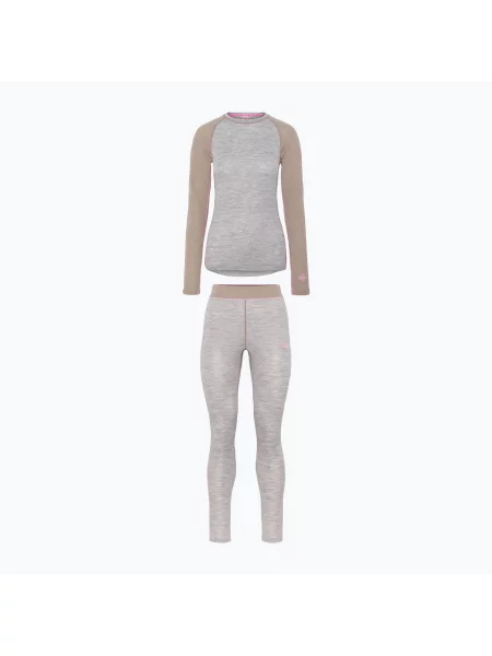 Set de lenjerie termoactivă pentru femei KARI TRAA Kaia light grey melange gri