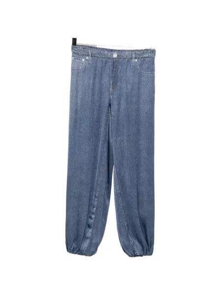 Pantaloni Rag & Bone din satin albastru
