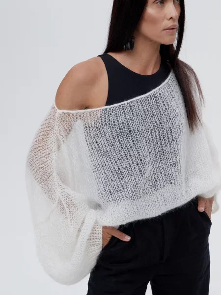 GNIZDO Джемпер Вовна/акрил білий