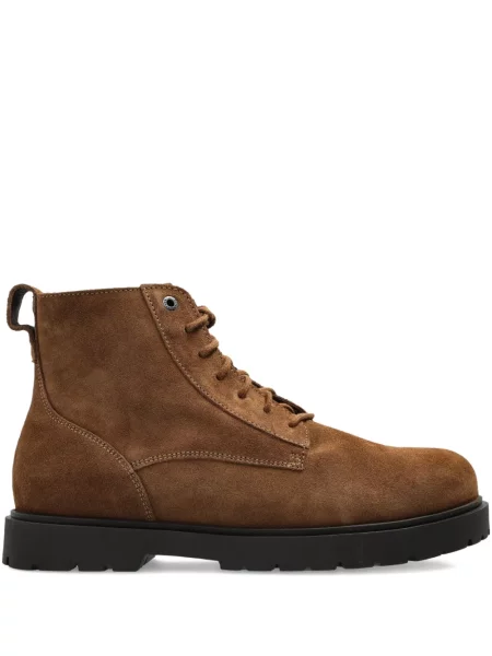Cizme scurte Birkenstock cu șireturi din piele de căprioară maro
