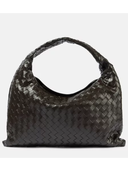 Usnjena torbica Bottega Veneta rjava