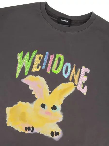 Tricou We11done cu decolteu rotund gri