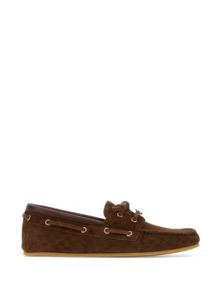 Pantofi loafer Gucci din piele de căprioară maro