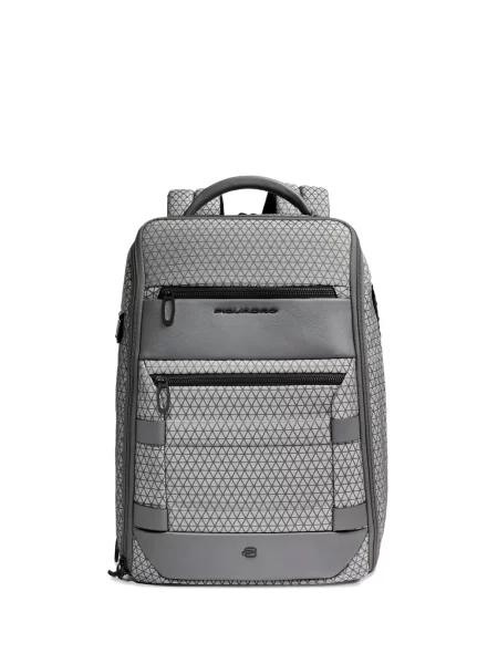 Rucsac Piquadro cu imprimeu geometric gri