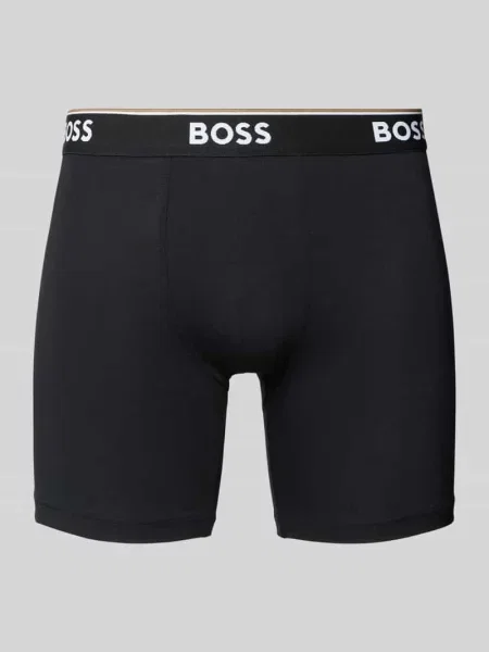 Bokserki z elastycznym paskiem z logo w zestawie 3 szt. Boss czarne