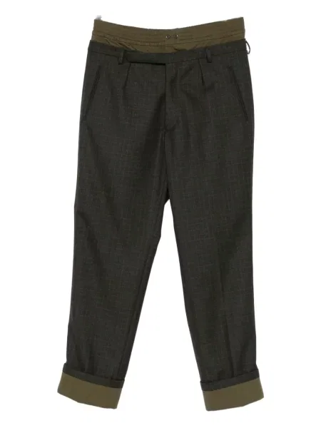 Pantaloni Prada în carouri verde