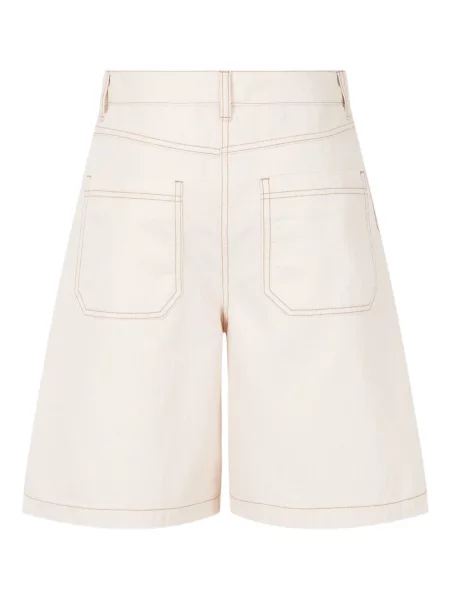 Plisované džínové šortky Studio Tomboy bílé