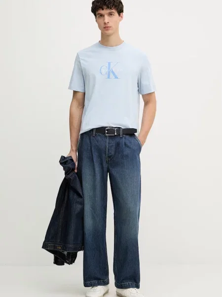 Calvin Klein Jeans Tričko Hero Monologo modrá