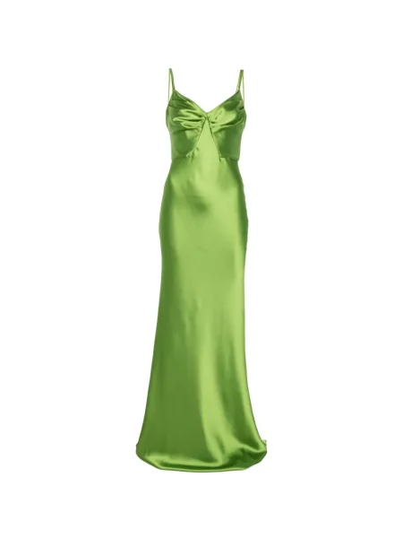 Rochie maxi Elisabetta Franchi fără mâneci de costum verde