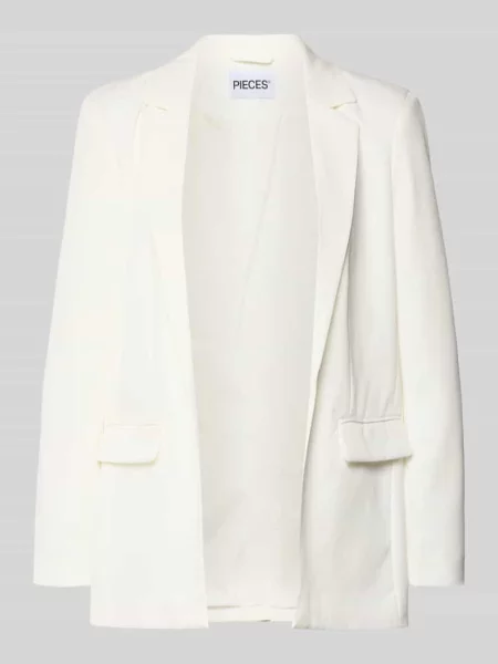 Długi żakiet o kroju loose fit z zaszewkami model „BOZZY” Pieces biała