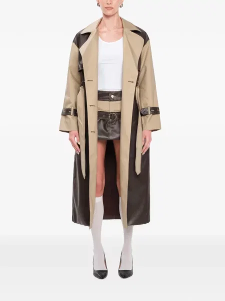 Cu centură palton Ow Collection maro