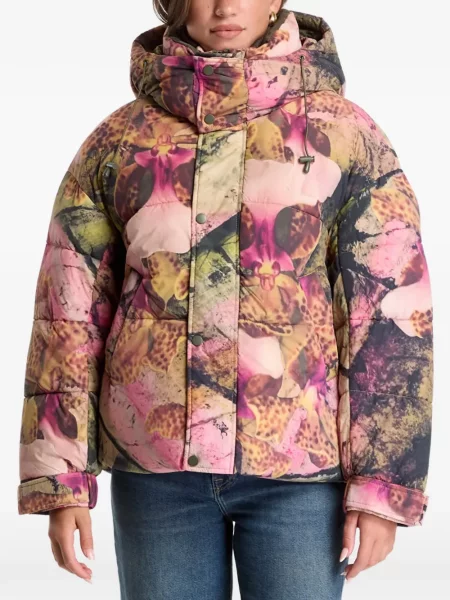 Palton Desigual cu model floral cu imagine roz