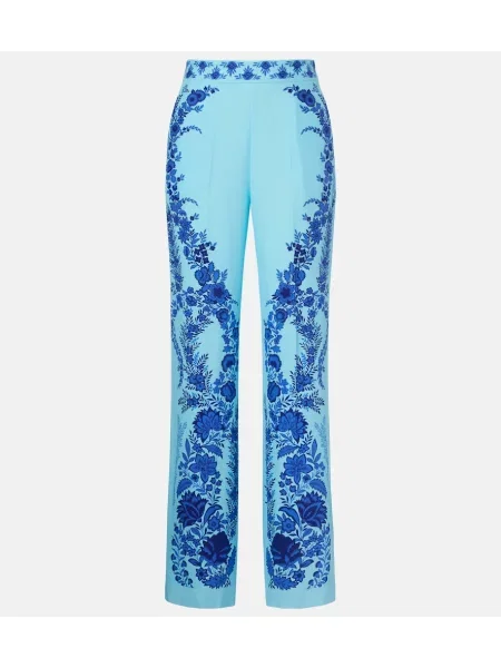 Pantaloni Etro de mătase cu model floral