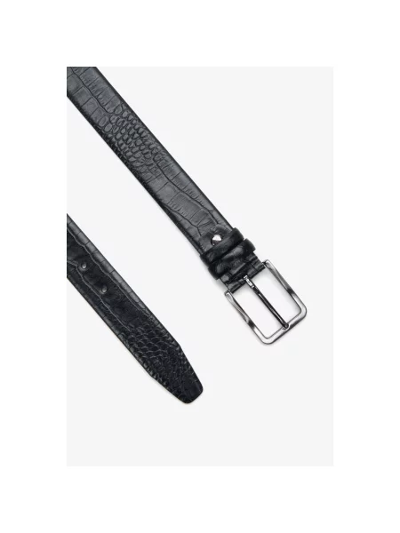 Кожаный ремень Estro с ремешками черный