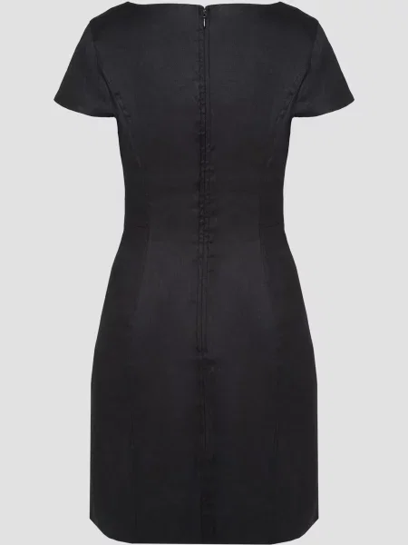 Льняное платье миди Guess черное