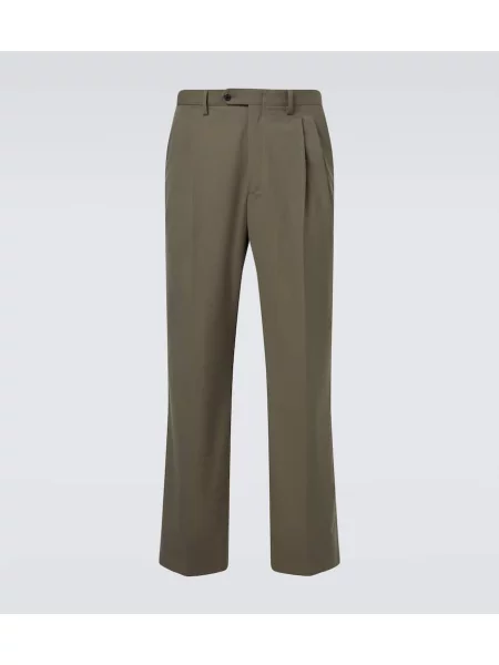 Volnene hlače Prada zelena