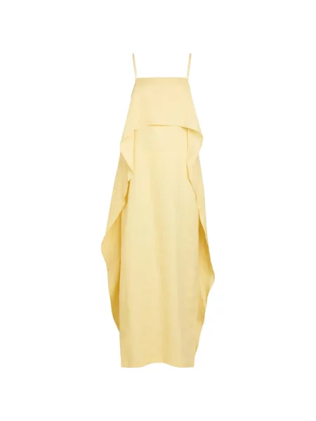 Rochie maxi Staud cu bretele galben