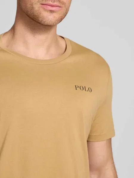 T-shirt o kroju regular fit z nadrukiem z logo model ‘Crew’ Polo Ralph Lauren Underwear brązowa