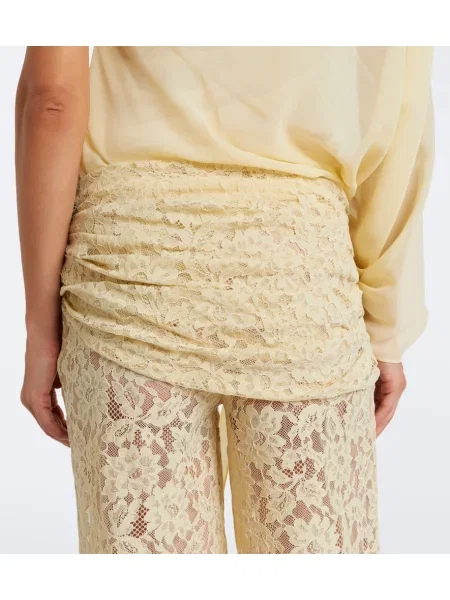 Pantaloni De La Vali din dantelă bej