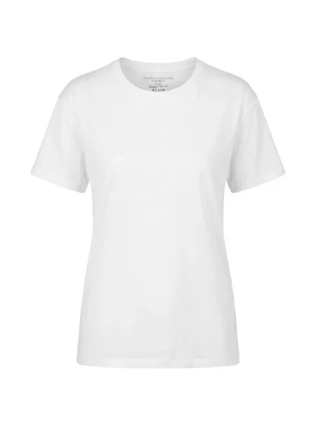Tricou Majestic Filatures cu decolteu rotund alb