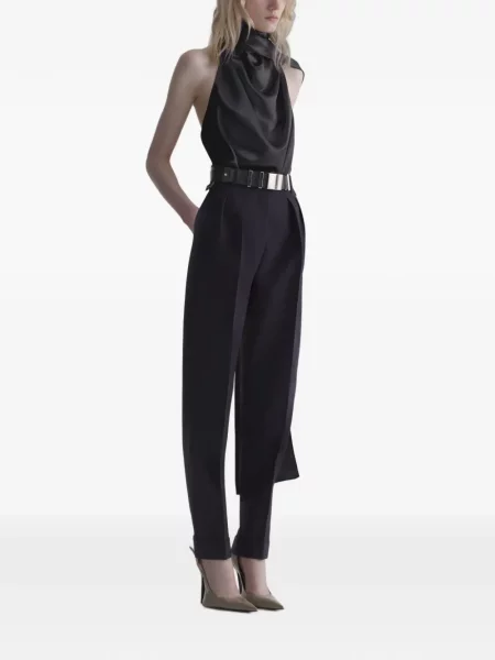 Top Mugler cu spatele deschis negru