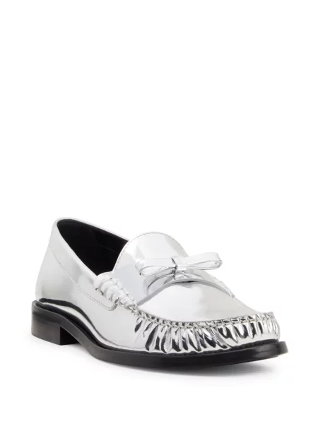 Pantofi loafer Stuart Weitzman cu funde argintiu