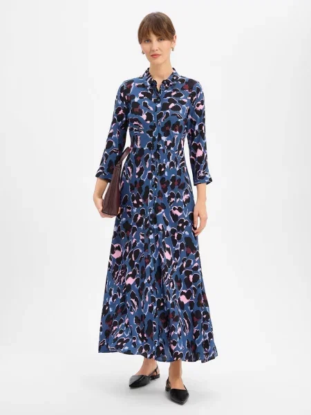 Y.A.S Sukienka YASSavanna Kobiety niebieski|różowy|czarny wzorzysty S czarna
