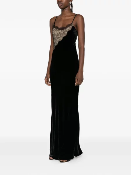 Rochie maxi Stella Mccartney de catifea negru