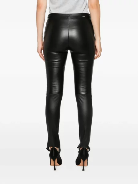 Pantaloni Cassell din piele negru