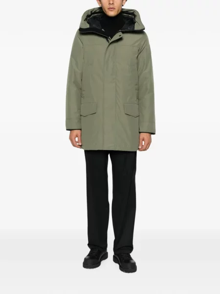 Palton Canada Goose cu glugă cu autograf verde