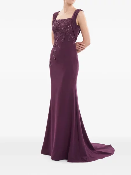 Rochie maxi Saiid Kobeisy cu paiete drapată violet