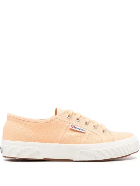 Sneakerși Superga cu șireturi din dantelă portocaliu