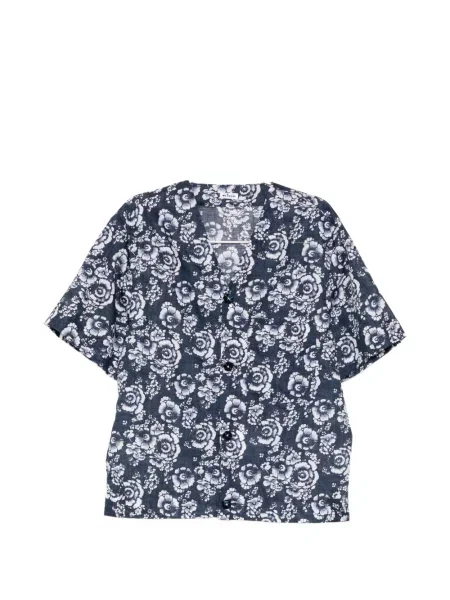 Cămașă Kiton cu model floral cu imagine albastru