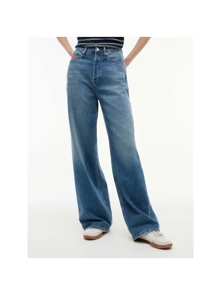 Blugi Tommy Jeans cu talie înaltă albastru