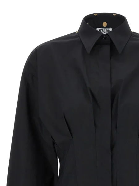 Cămașă Moschino cu buline plisată negru