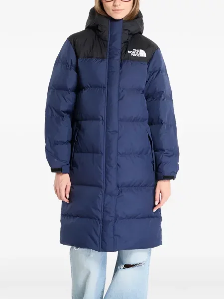 Parka The North Face z kapturem niebieska