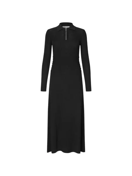 Gulerat rochie midi Samsøe Samsøe tricotate negru