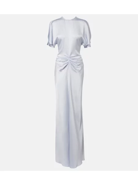 Rochie Victoria Beckham din satin albastru