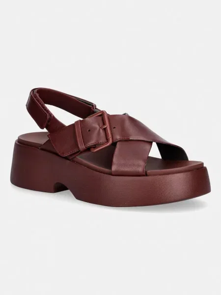 Camper sandali s platformo usnjeni Tasha bordo