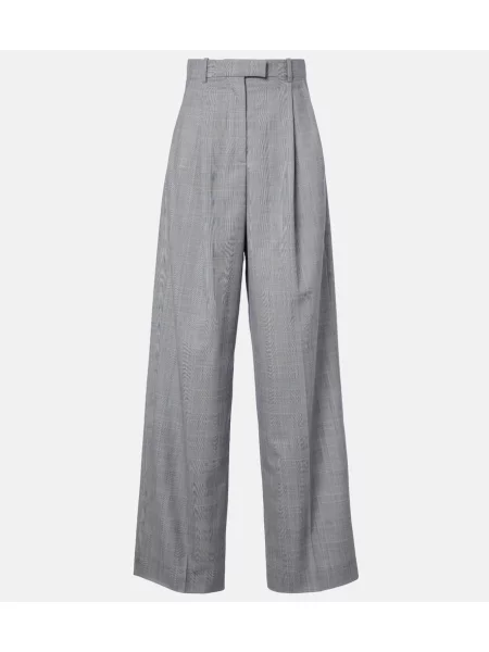 Pantaloni Givenchy de lână în carouri gri