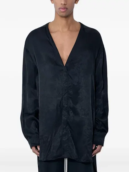 Cămașă Rick Owens cu decolteu în V negru