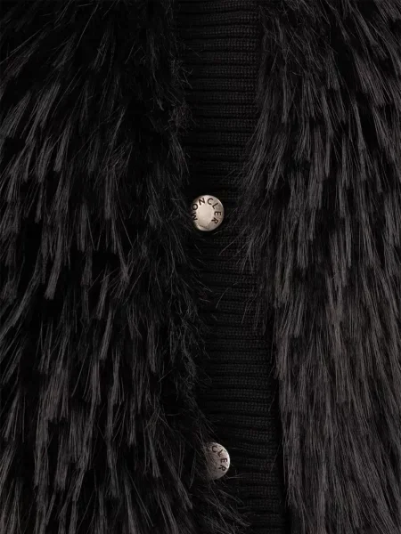 Vlněná péřová vesta Moncler černá