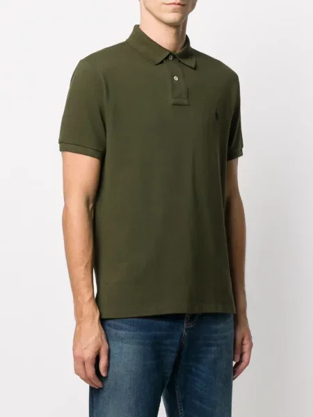 Ленена поло тениска Polo Ralph Lauren синьо