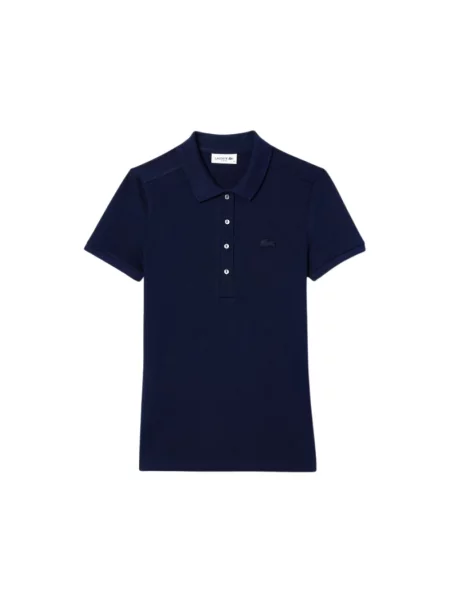 Koszulka polo o kroju regular fit z mieszanki bawełny Lacoste niebieska
