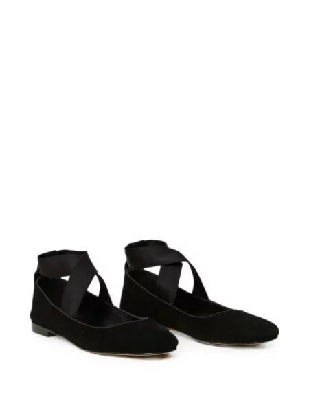 Balerini Twinset din piele de căprioară negru