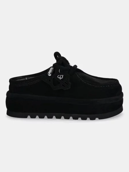 Naked Wolfe papuci din piele intoarsa Blizzard Blizzard Suede Shearling Black negru