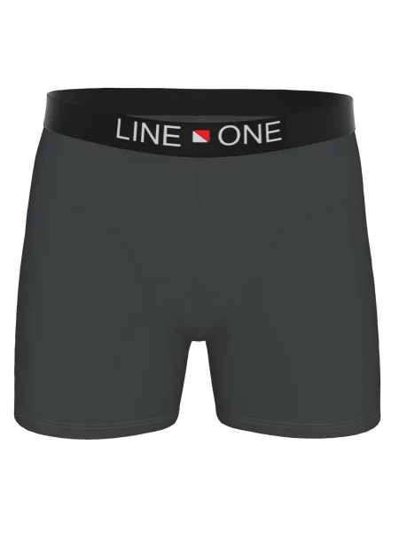 Line One Boxerky Herren Boxershorts aus Baumwolle grafitová