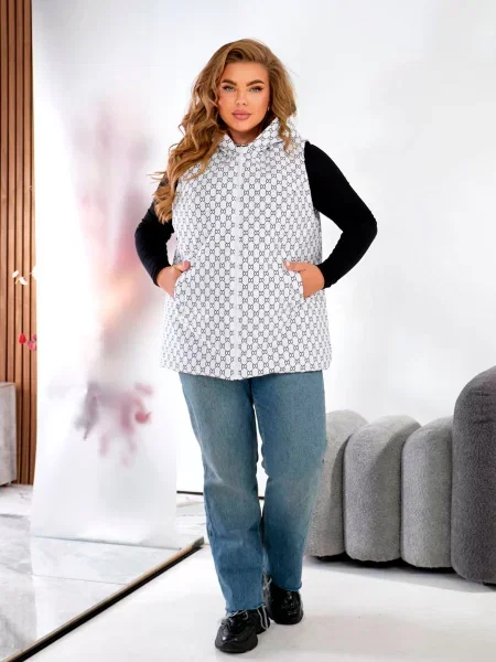 Утеплений жилет Uaclothes молочний нейлон/поліестер