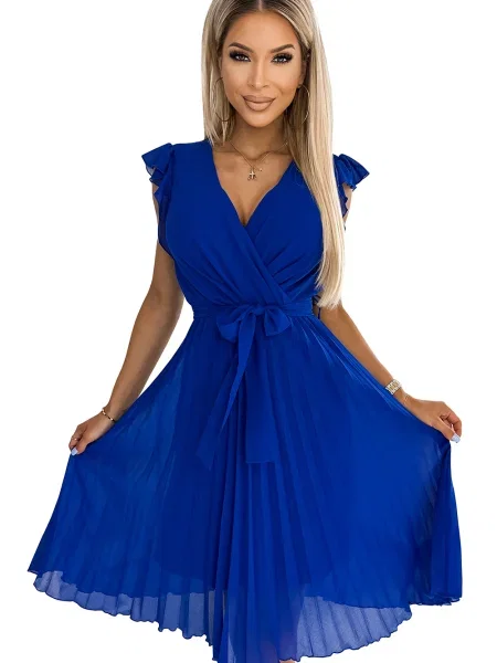 Rochie Numoco cu volane albastru