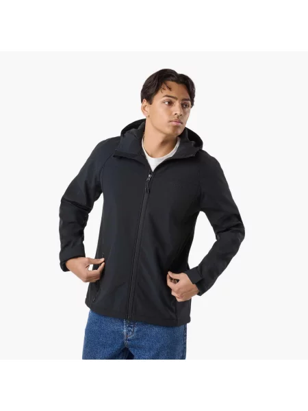 Kurtka Softshell Wędrówki Mężczyzna Tromsö Wiatroszczelny czarna